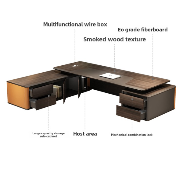ZHEHAN High-end boss desk executive deskL-Shaped  executive desk - Image 7