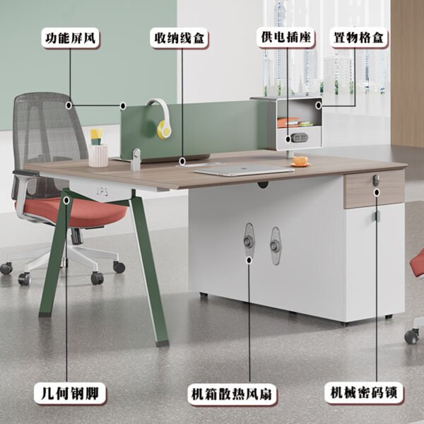 Office combination table single double four seater office table staff computer table - Image 4