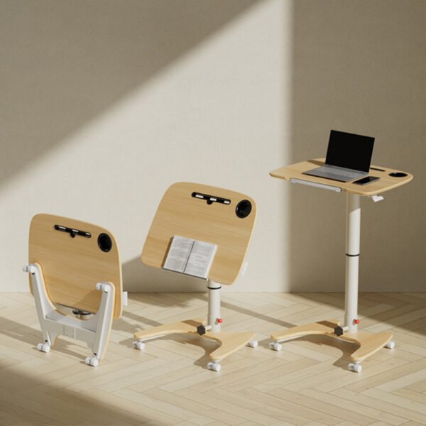 Height-Adjustable Mobile Workstation Standing Desk, Foldable with Tilt Desktop | Tilt 0°/90° - Image 4