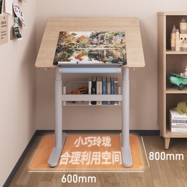 Height Adjustable Mobile Desk Drawing Table with Tiltable Tabletop-ZHEHAN - Image 5