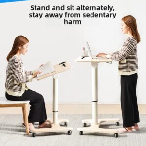 Height Adjustable Mobile Workstation with Tiltable Desktop | Tilt 0°/90°