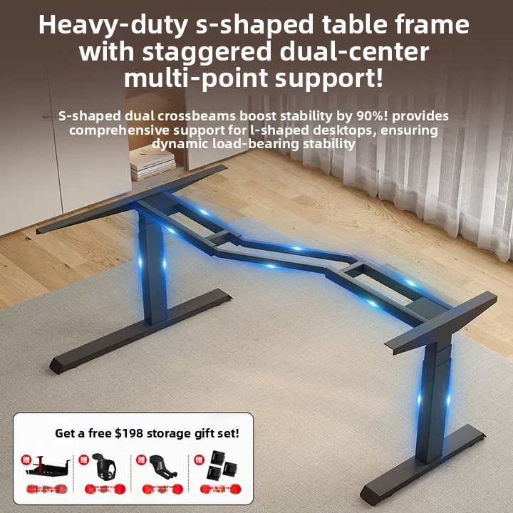 ZHEHAN L-shaped standing desk electric height-adjustable standing desk, ergonomic large computer desk, left and right interchangeable installation - Image 9