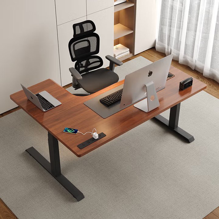 ZHEHAN L-shaped standing desk electric height-adjustable standing desk, ergonomic large computer desk, left and right interchangeable installation - Image 2